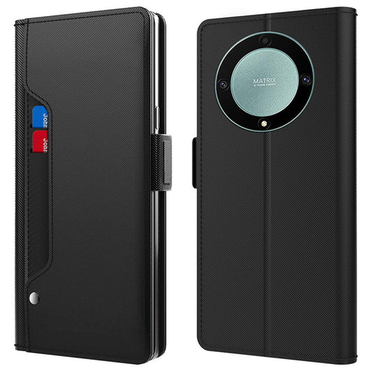 For Honor Magic5 Lite 5G / X40 5G / X9a 5G Leather Phone Stand Cover Phone Case with Card Slot and Mirror