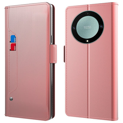 For Honor Magic5 Lite 5G / X40 5G / X9a 5G Leather Phone Stand Cover Phone Case with Card Slot and Mirror