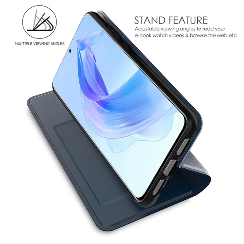 For Honor Magic5 Lite 5G / X40 5G / X9a 5G Anti-Fingerprint Phone Cover Card Slot PU Leather Stand Flip Phone Case