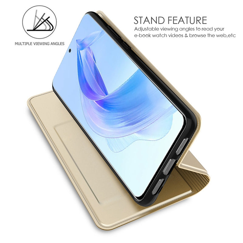 For Honor Magic5 Lite 5G / X40 5G / X9a 5G Anti-Fingerprint Phone Cover Card Slot PU Leather Stand Flip Phone Case