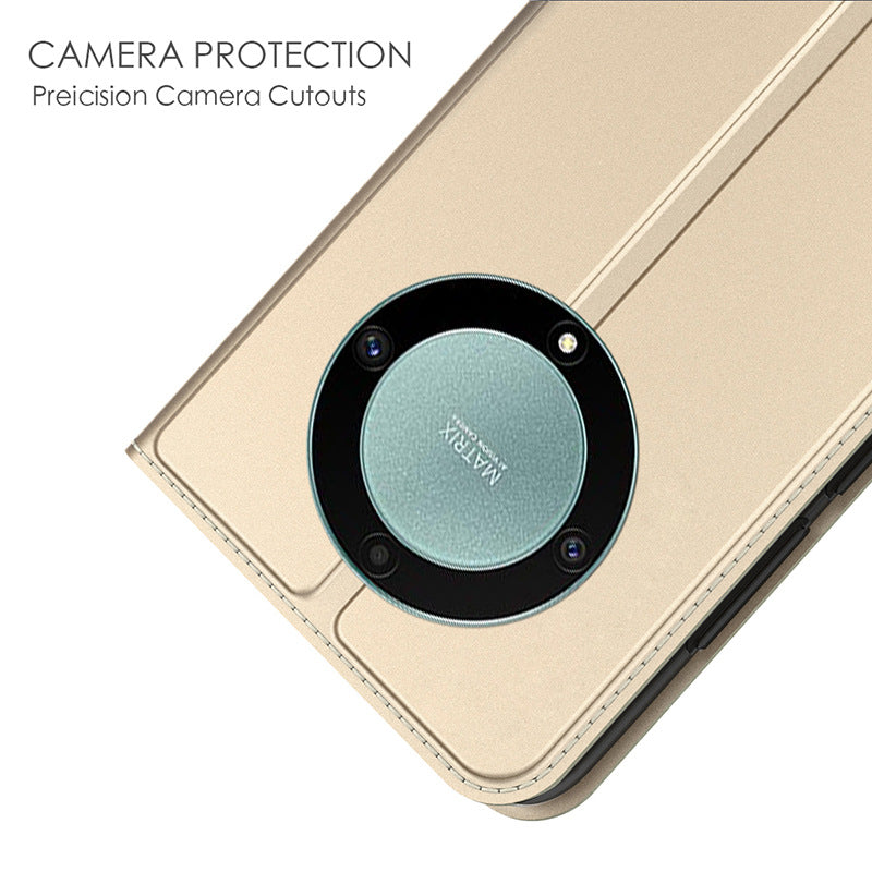 For Honor Magic5 Lite 5G / X40 5G / X9a 5G Anti-Fingerprint Phone Cover Card Slot PU Leather Stand Flip Phone Case