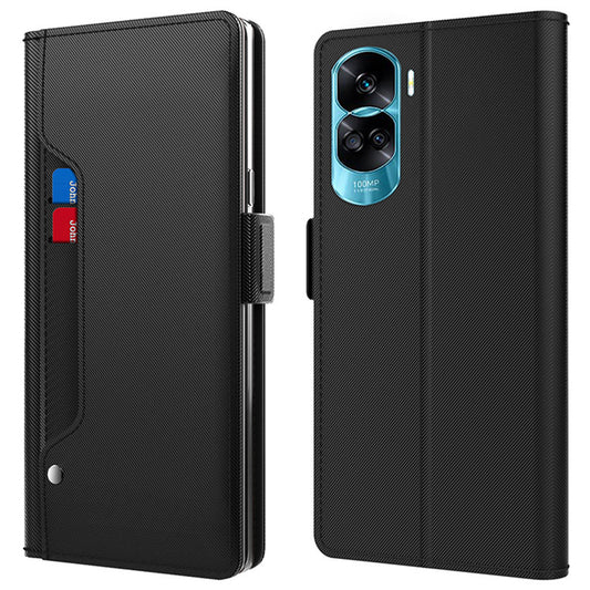 For Honor 90 Lite 5G / X50i 5G Foldable Stand Leather Cover Phone Case with Card Slot and Mirror