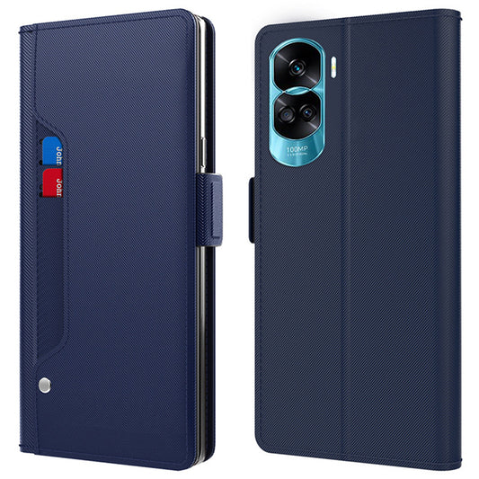 For Honor 90 Lite 5G / X50i 5G Foldable Stand Leather Cover Phone Case with Card Slot and Mirror