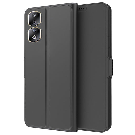 For Honor 90 Pro PU Leather Stand Cover Card Holder Shock-absorbing Phone Case