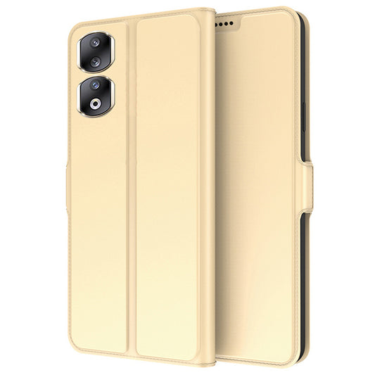For Honor 90 Pro PU Leather Stand Cover Card Holder Shock-absorbing Phone Case