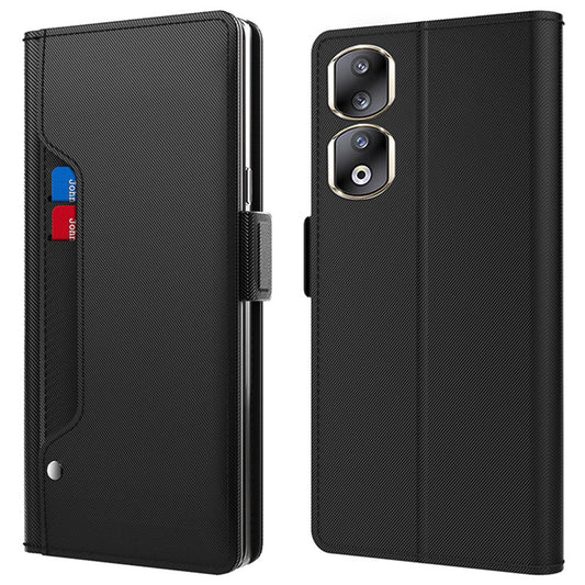 For Honor 90 Pro Viewing Stand Leather Cover Phone Case with Card Slot and Mirror