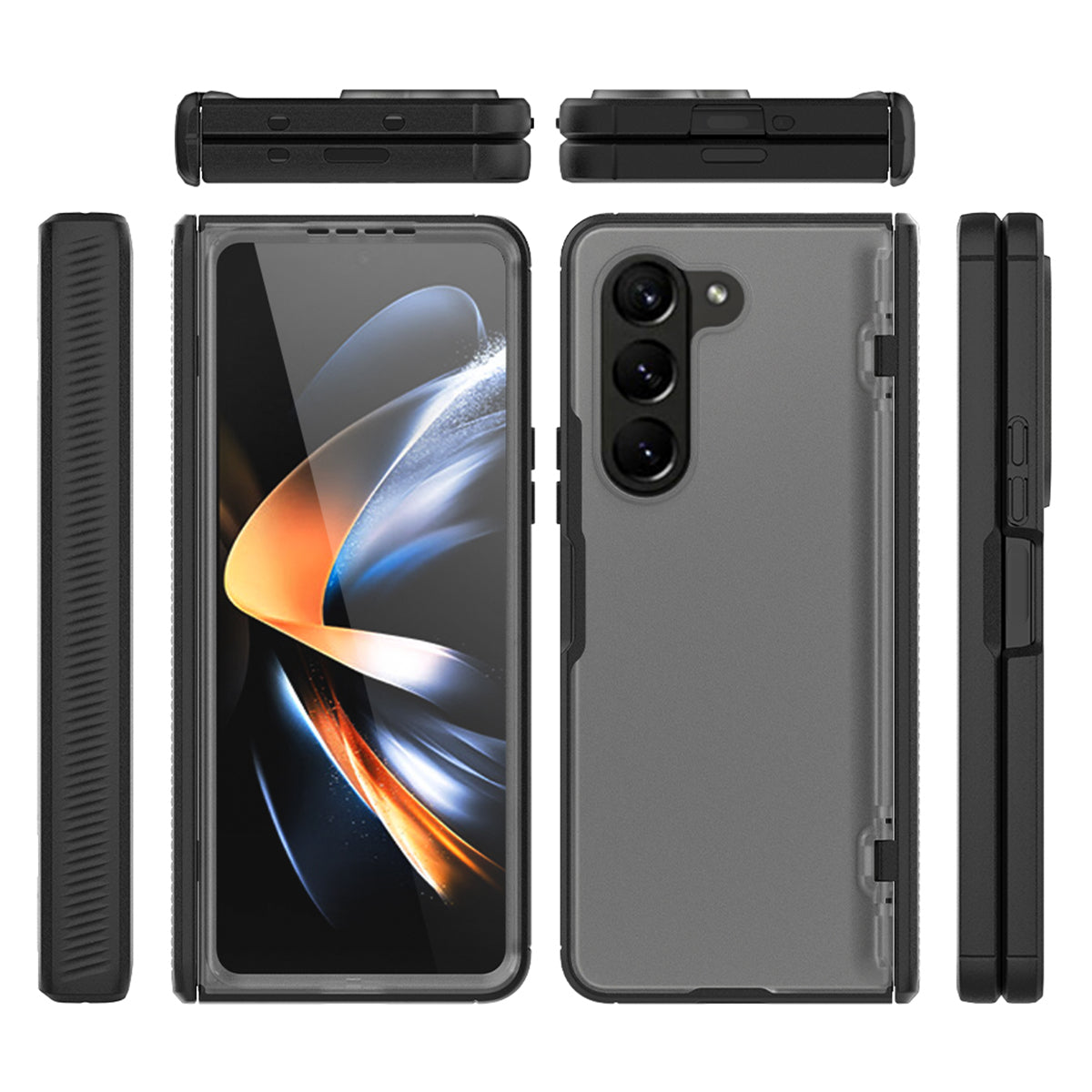 For Samsung Galaxy Z Fold5 5G Case Hinge Protection Matte Phone Cover with PET Film