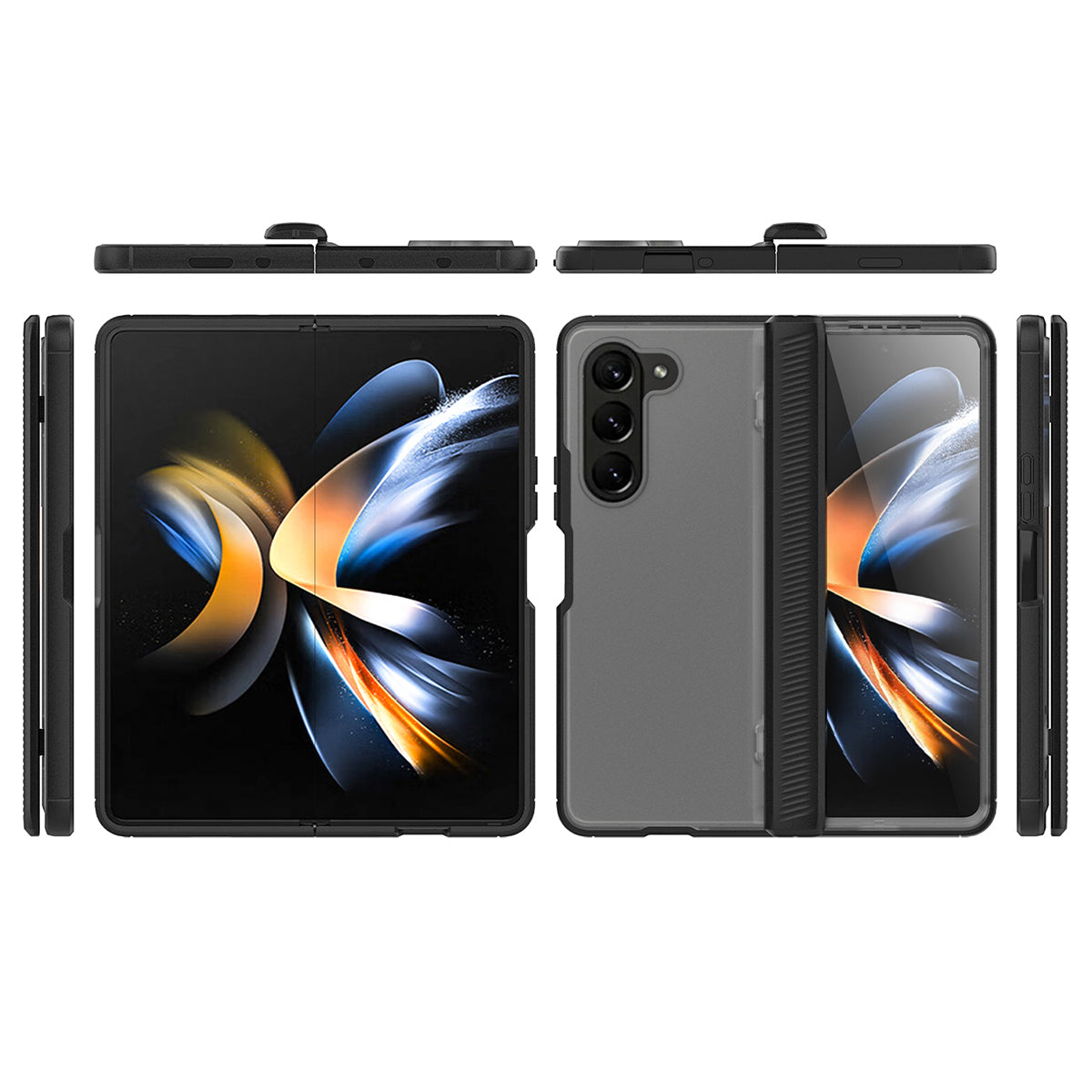 For Samsung Galaxy Z Fold5 5G Case Hinge Protection Matte Phone Cover with PET Film