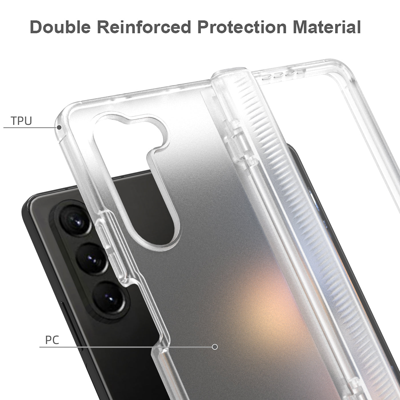 For Samsung Galaxy Z Fold5 5G Case Hinge Protection Matte Phone Cover with PET Film