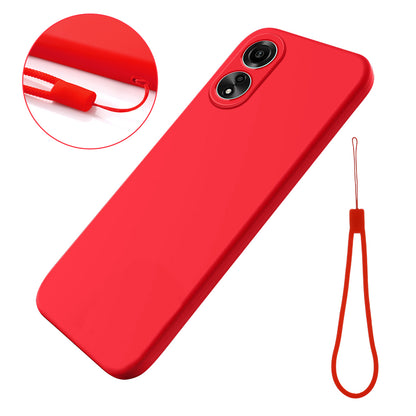 Flexible Phone Case for Oppo A58 4G , Liquid Silicone+Soft Lining Smartphone Cover