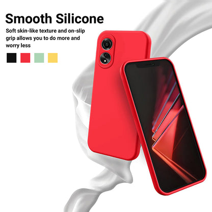 Flexible Phone Case for Oppo A58 4G , Liquid Silicone+Soft Lining Smartphone Cover