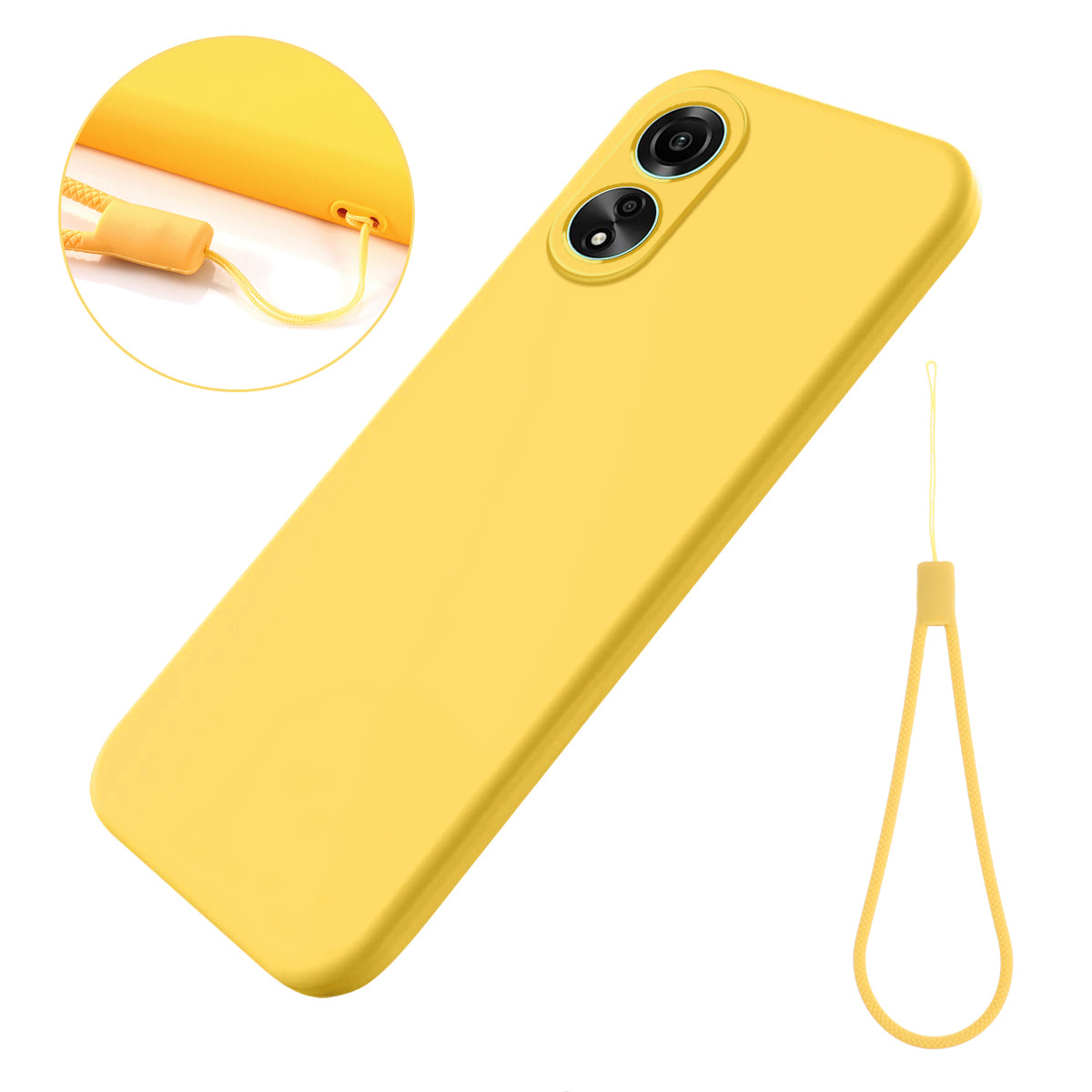Flexible Phone Case for Oppo A58 4G , Liquid Silicone+Soft Lining Smartphone Cover