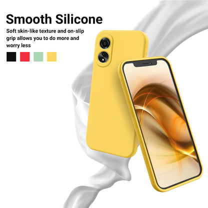 Flexible Phone Case for Oppo A58 4G , Liquid Silicone+Soft Lining Smartphone Cover