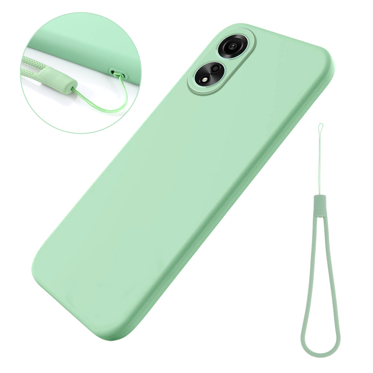 Flexible Phone Case for Oppo A58 4G , Liquid Silicone+Soft Lining Smartphone Cover