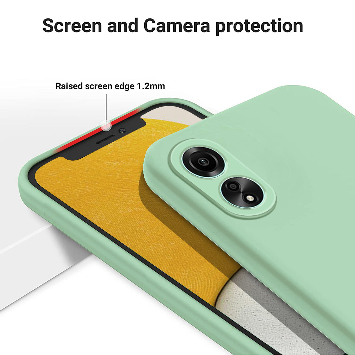 Flexible Phone Case for Oppo A58 4G , Liquid Silicone+Soft Lining Smartphone Cover
