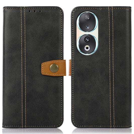 For Honor 90 Full Protection Shell Phone Case Calf Texture Leather Wallet Stand Cover