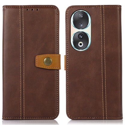 For Honor 90 Full Protection Shell Phone Case Calf Texture Leather Wallet Stand Cover