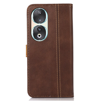 For Honor 90 Full Protection Shell Phone Case Calf Texture Leather Wallet Stand Cover