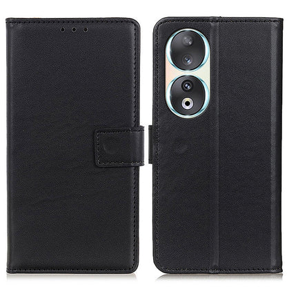 For Honor 90 Stand Phone Cover Textured PU Leather Wallet Anti-Scratch Smartphone Case