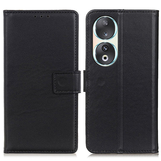 For Honor 90 Stand Phone Cover Textured PU Leather Wallet Anti-Scratch Smartphone Case