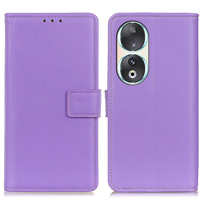For Honor 90 Stand Phone Cover Textured PU Leather Wallet Anti-Scratch Smartphone Case