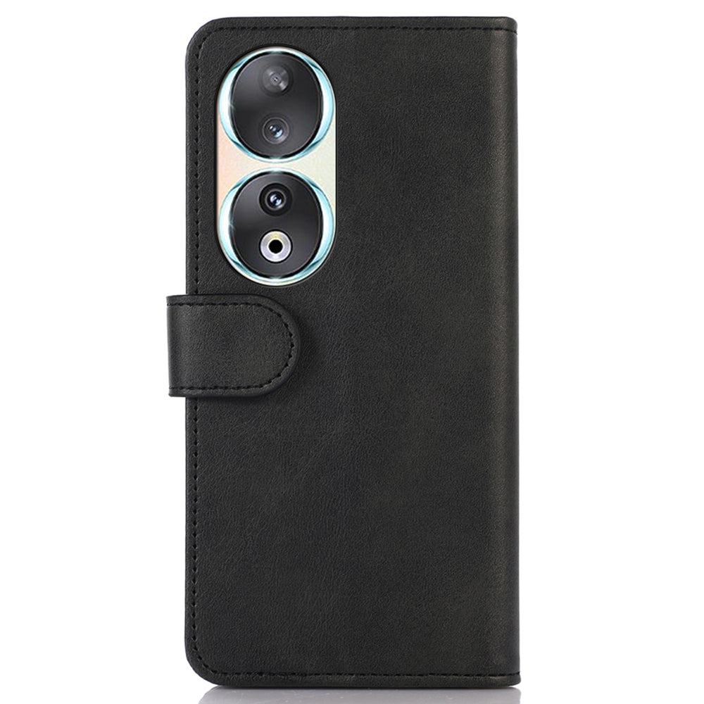 For Honor 90 Smartphone Case Cowhide Texture PU Leather Wallet Stand Phone Cover