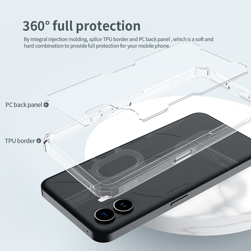 NILLKIN Nature Pro Series Crystal Clear PC+TPU Case for Nothing Phone (2) Shockproof Slim Phone Cover