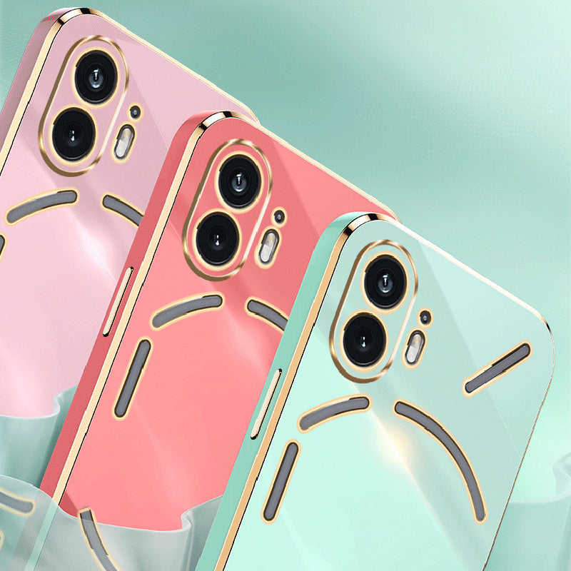 XINLI For Nothing Phone (2) Electroplated Phone Case TPU Anti-drop Back Cover with Ring Kickstand