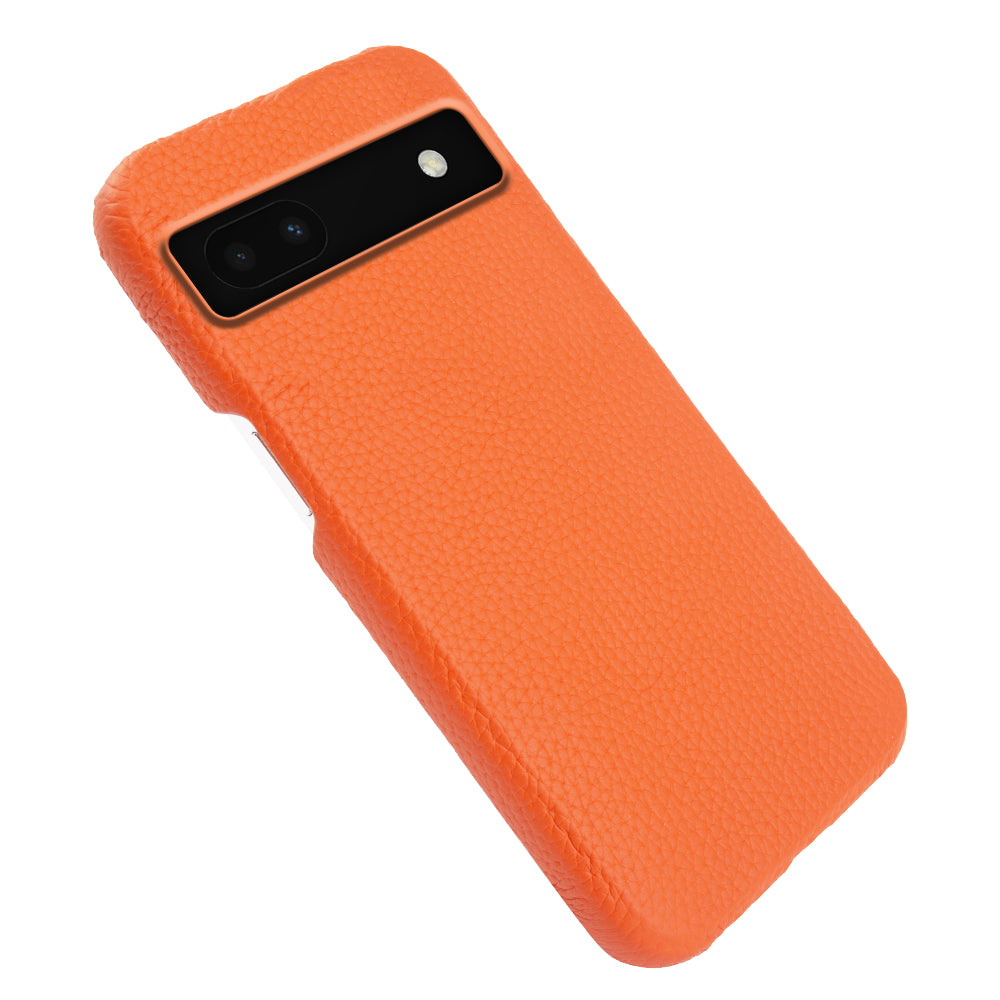 Back Cover for Google Pixel 6a Genuine Cow Leather+PC Anti-scratch Phone Case Compatible with MagSafe