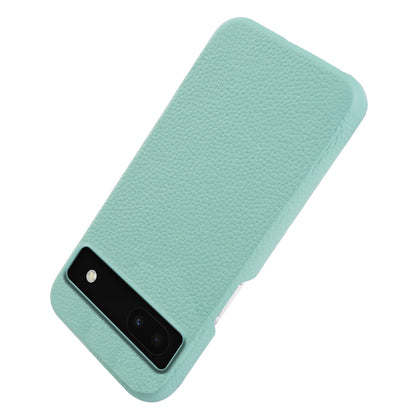 Back Cover for Google Pixel 6a Genuine Cow Leather+PC Anti-scratch Phone Case Compatible with MagSafe