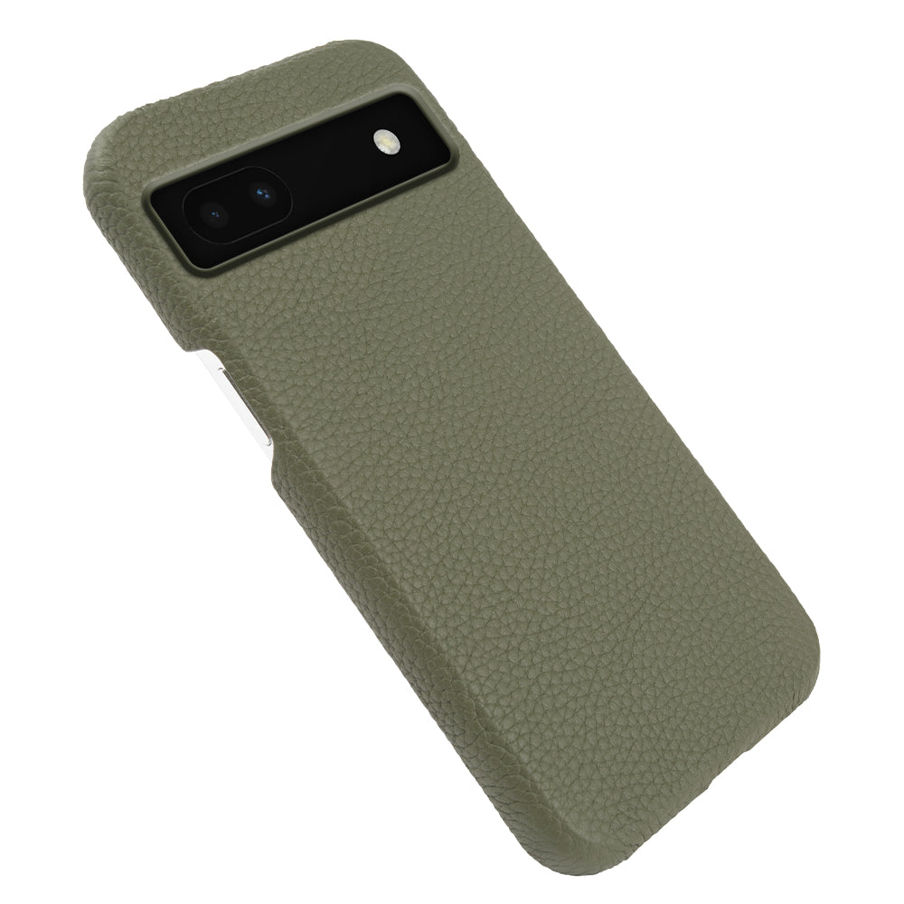 Back Cover for Google Pixel 6a Genuine Cow Leather+PC Anti-scratch Phone Case Compatible with MagSafe