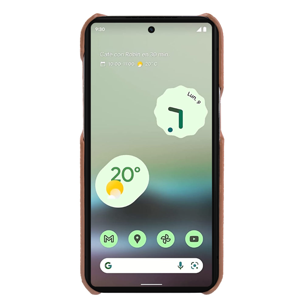Back Cover for Google Pixel 6a Genuine Cow Leather+PC Anti-scratch Phone Case Compatible with MagSafe