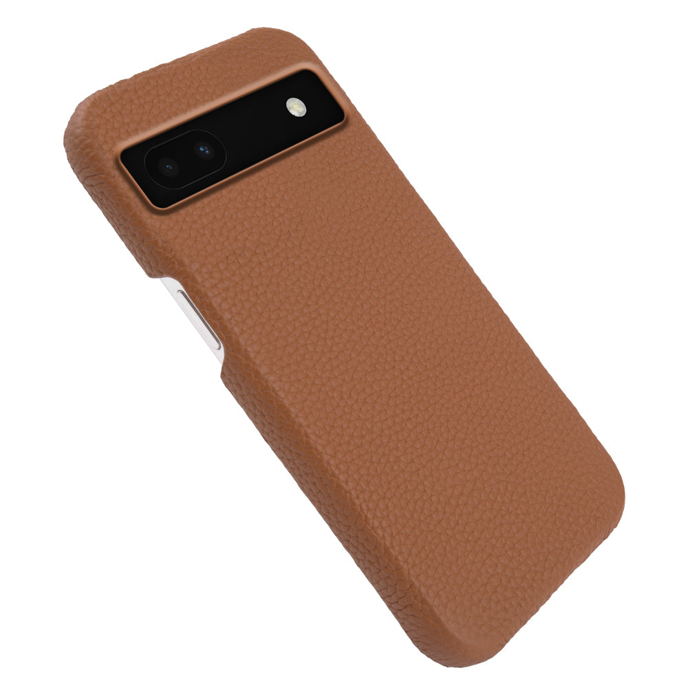 Back Cover for Google Pixel 6a Genuine Cow Leather+PC Anti-scratch Phone Case Compatible with MagSafe