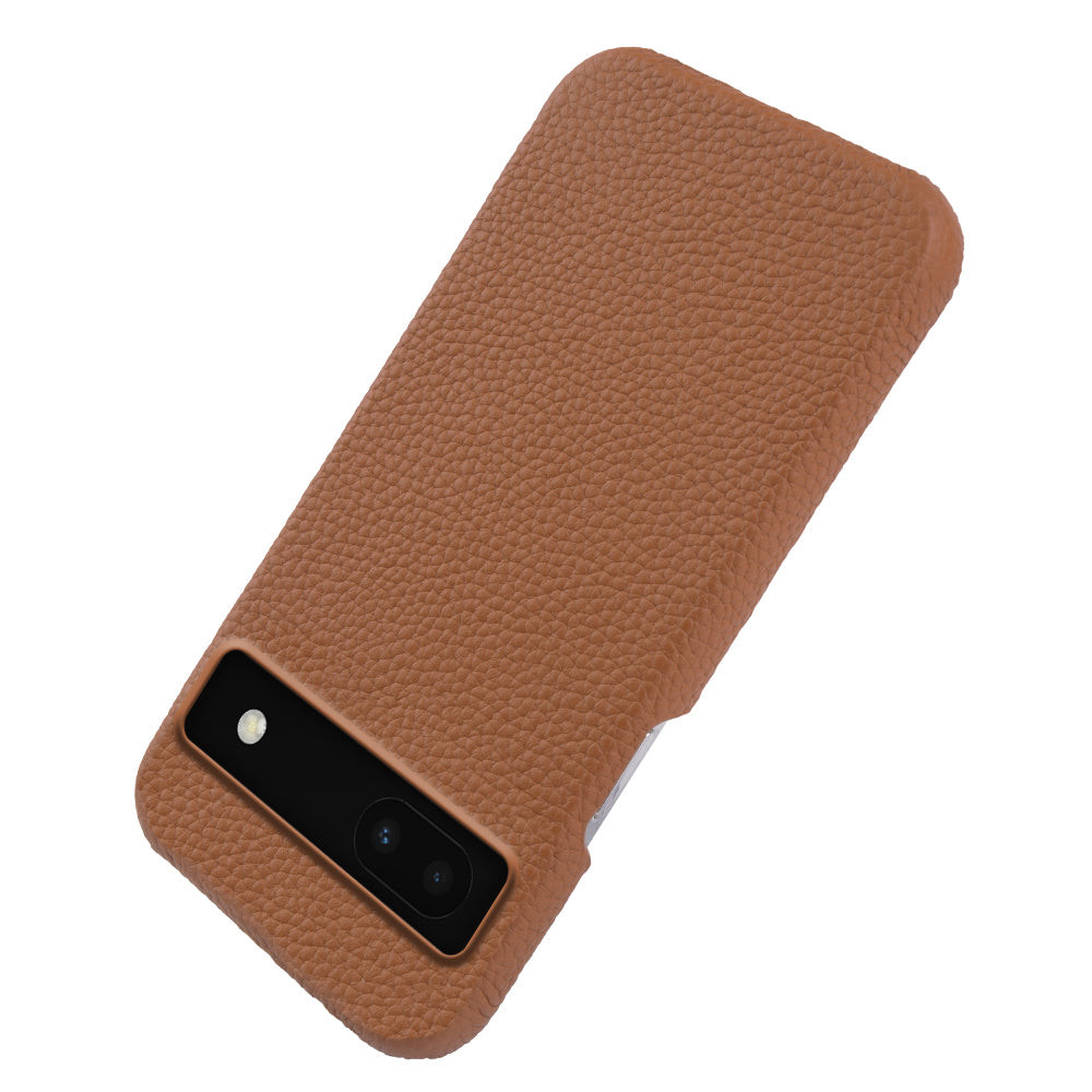 Back Cover for Google Pixel 6a Genuine Cow Leather+PC Anti-scratch Phone Case Compatible with MagSafe