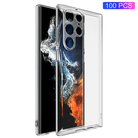 100PCS Clear Cell Phone Shell For Samsung Galaxy S23 Ultra , Anti-Scratch Cover Hard Plastic Phone Case