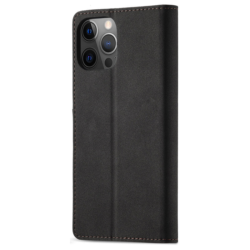 RFID Blocking Wallet Case for iPhone 15 Pro Max , Stand PU Leather Matte Phone Cover