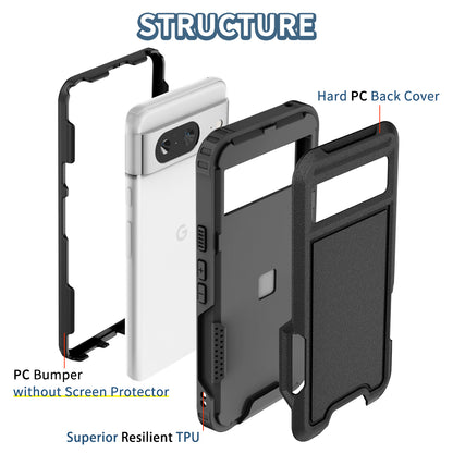 Style F1 For Google Pixel 8 Drop-proof Back Case PC+TPU Anti-scratch Phone Cover