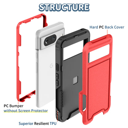 Style F1 For Google Pixel 8 Drop-proof Back Case PC+TPU Anti-scratch Phone Cover