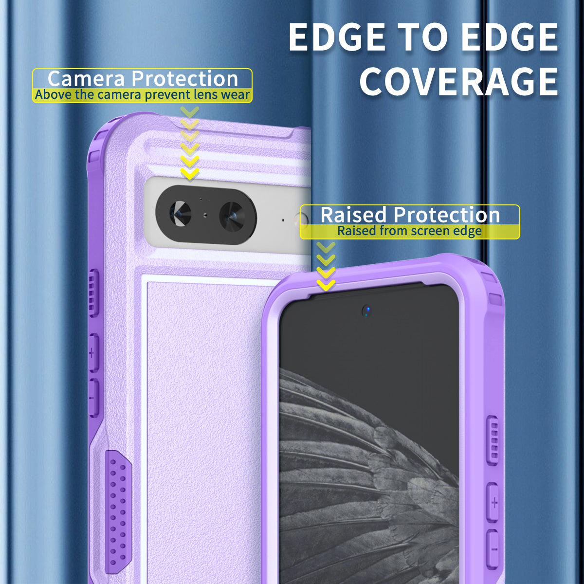 Style F1 For Google Pixel 8 Drop-proof Back Case PC+TPU Anti-scratch Phone Cover