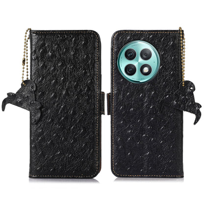 RFID Blocking Phone Case for OnePlus Ace 2 Pro 5G , Genuine Cow Leather Cover with Wallet Stand