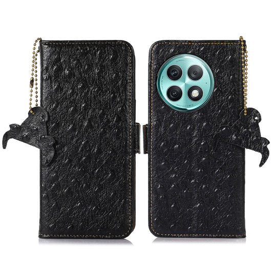RFID Blocking Phone Case for OnePlus Ace 2 Pro 5G , Genuine Cow Leather Cover with Wallet Stand