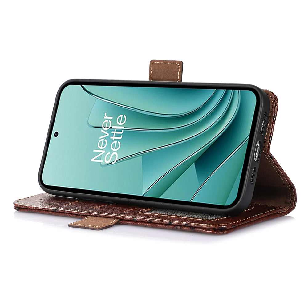 RFID Blocking Phone Case for OnePlus Ace 2 Pro 5G , Genuine Cow Leather Cover with Wallet Stand
