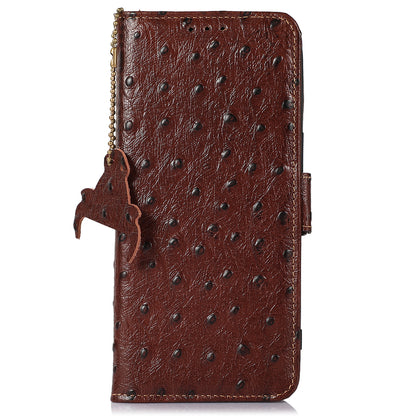 RFID Blocking Phone Case for OnePlus Ace 2 Pro 5G , Genuine Cow Leather Cover with Wallet Stand