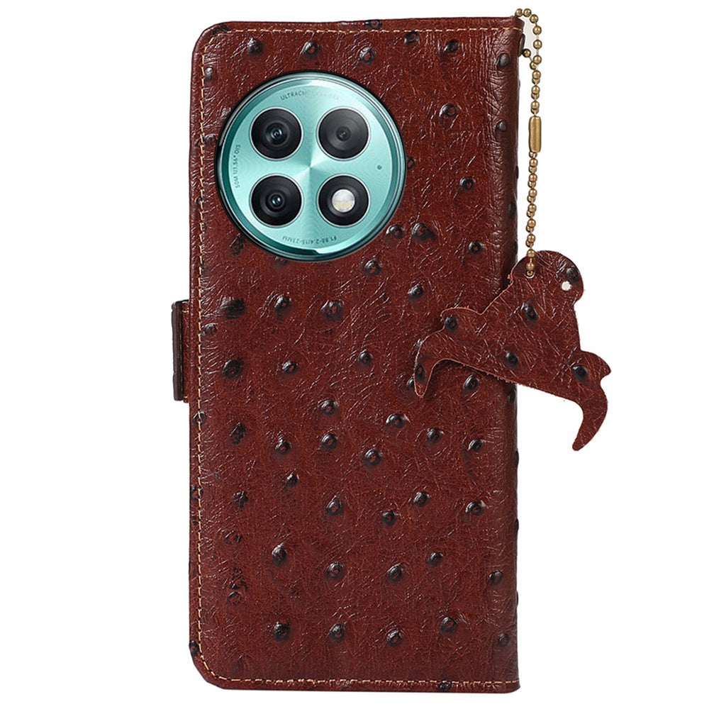 RFID Blocking Phone Case for OnePlus Ace 2 Pro 5G , Genuine Cow Leather Cover with Wallet Stand