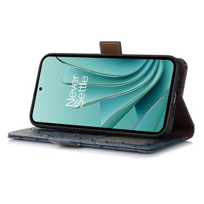 RFID Blocking Phone Case for OnePlus Ace 2 Pro 5G , Genuine Cow Leather Cover with Wallet Stand
