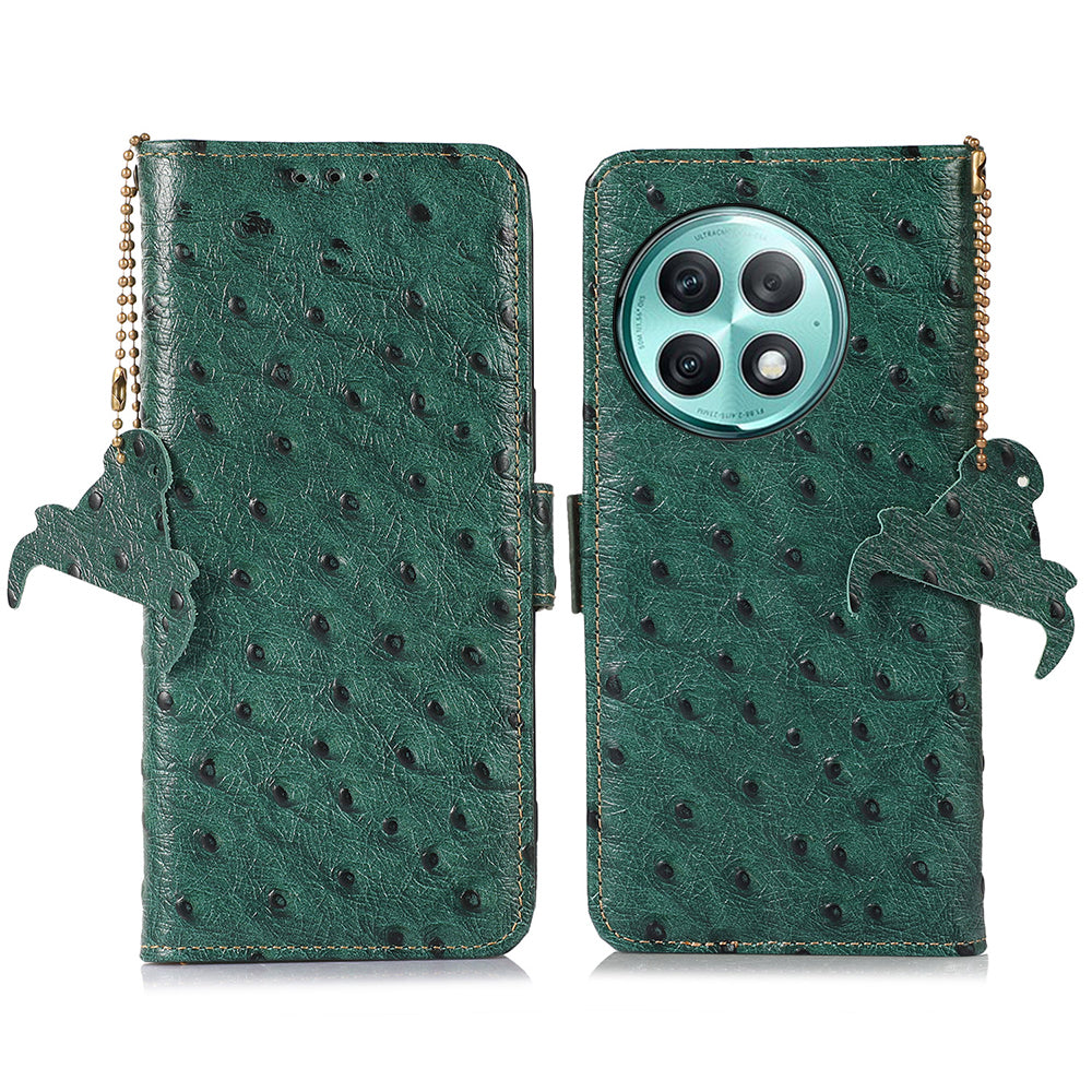 RFID Blocking Phone Case for OnePlus Ace 2 Pro 5G , Genuine Cow Leather Cover with Wallet Stand
