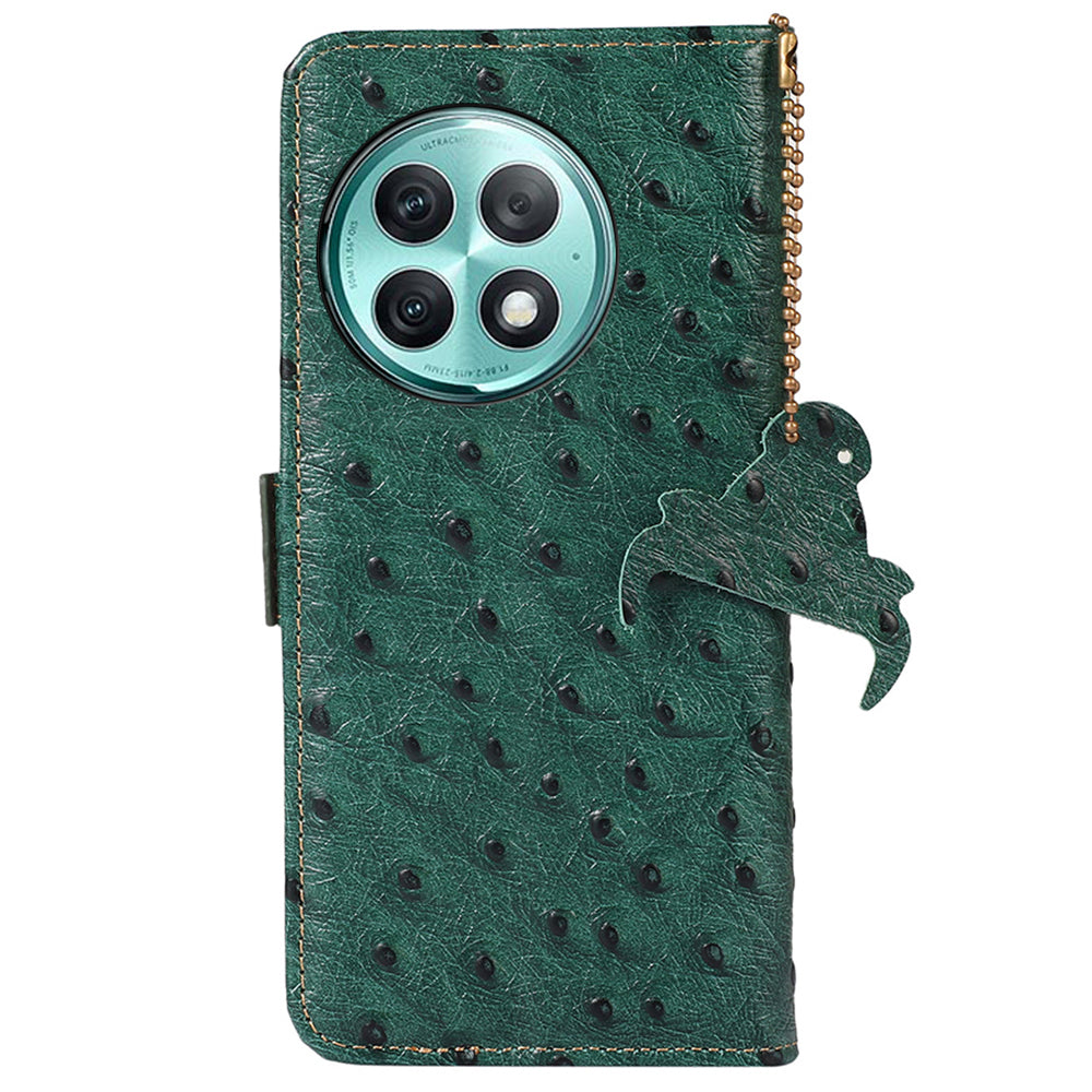 RFID Blocking Phone Case for OnePlus Ace 2 Pro 5G , Genuine Cow Leather Cover with Wallet Stand