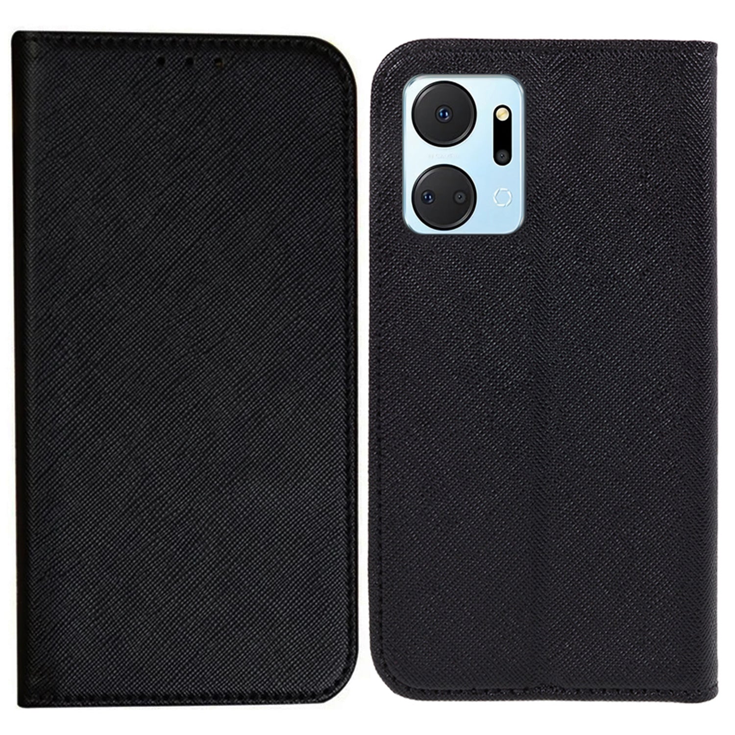 For Honor X7a 5G Shockproof PU Leather Wallet Case Cross Texture Magnetic Stand Phone Cover