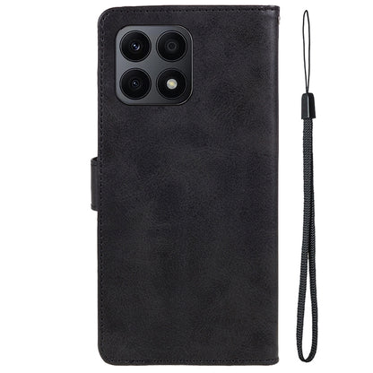 For Honor X8a 5G Calf Texture PU Leather Wallet Case Anti-Drop Stand Cell Phone Cover Shell