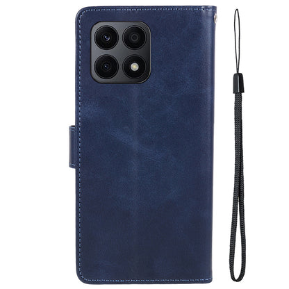For Honor X8a 5G Calf Texture PU Leather Wallet Case Anti-Drop Stand Cell Phone Cover Shell